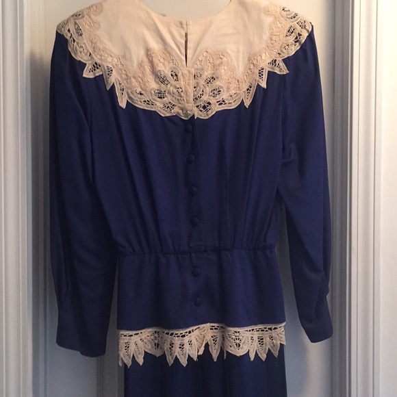 Vintage Kathie Lee Dress with antique lace - Picture 5 of 7